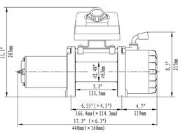 Лебёдка электрическая 12V 5000 lbs 2268 кг RUNVA EWX5000S
