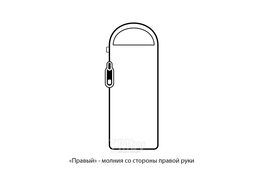 Мешок спальный Oval PS200, 220х95 см, (правый) (ТК: +9C), серый Naturehike NH20MSD03-PS200G