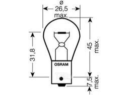 Лампа накаливания 10шт в упаковке P21W 24V 21W BA15S OSRAM 7511
