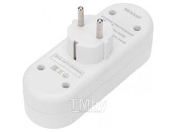 Двойник электрический линейный 16 А с заземлением + 2 USB-порта, 2,4 А, белый REXANT 11-1090
