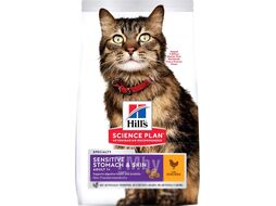 Сухой корм для кошек Hills Science Plan Adult 1+ Sensitive Stomach & Skin (1.5кг)
