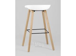 Стул барный Stool Group Libra с ПУ подушкой / 8319B (белый/деревянные ножки)