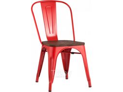 Стул Stool Group Tolix Wood / YD-H440B-W LG-03 (красный глянцевый/темное дерево)