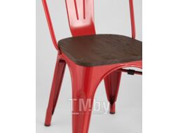 Стул Stool Group Tolix Wood / YD-H440B-W LG-03 (красный глянцевый/темное дерево)