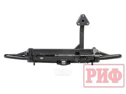Бампер силовой задний Toyota Land Cruiser Prado 120 c квадратом под фаркоп и калиткой Риф RIF120-21076