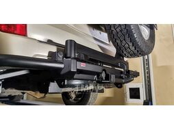 Бампер силовой задний Toyota Land Cruiser Prado 120 c квадратом под фаркоп и калиткой Риф RIF120-21076