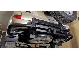 Бампер силовой задний Toyota Land Cruiser Prado 120 c квадратом под фаркоп и калиткой Риф RIF120-21076