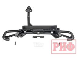 Бампер силовой задний Toyota Land Cruiser Prado 120 c квадратом под фаркоп и калиткой Риф RIF120-21076