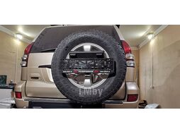 Бампер силовой задний Toyota Land Cruiser Prado 120 c квадратом под фаркоп и калиткой Риф RIF120-21076