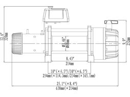 Лебёдка электрическая 12V 20000 lbs влагозащищенная, синтетический трос RUNVA EWB20000SSR