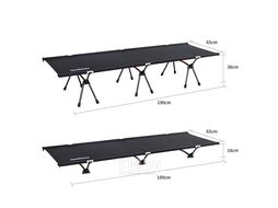 Раскладушка XJC06 190х65х38 см, до 150 кг, черная Naturehike NH20JJ009-BL