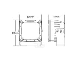 Фары рабочего света 140x140 мм 120W LED AURORA ALO-K-W-4-C27T3