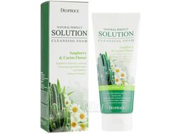 Пенка для умывания Deoproce Natural Perfect Solution с экстрактами кактуса и мыльного ореха (170г)