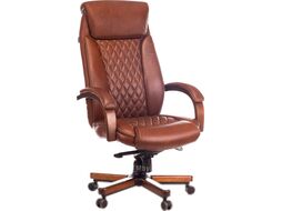 Кресло офисное Бюрократ T-9924 WALNUT (светло-коричневый Leather Eichel)