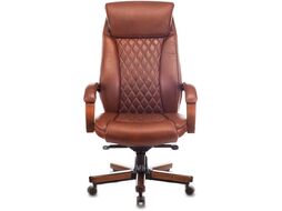 Кресло офисное Бюрократ T-9924 WALNUT (светло-коричневый Leather Eichel)