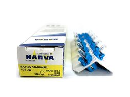 Автолампа (170583000) (170583, 10шт./кор.) BAX 12V 2W BAX10S BLUE (синий цоколь) NARVA 17058