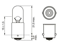 Автолампа Standart T4W 12V 4W упак.10шт.цена за 1шт. BOSCH 1987302207