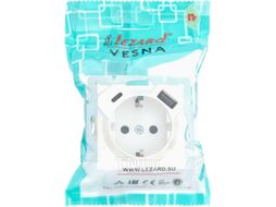 Розетка Lezard Vesna 742-3088-181TC (жемчужно-белый перламутр)