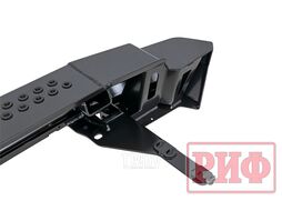 Бампер силовой задний Toyota Land Cruiser 200 2012-2015 с квадратом под фаркоп и фонарями Риф RIF200-22150