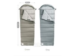 Мешок спальный Envelope M300, (190+30)х80 см, (левый) (ТК: +6C), серый Naturehike NH20MSD02-GM300-L
