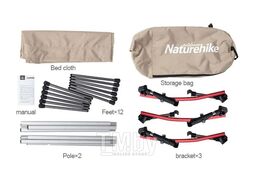 Раскладушка XJC04 190х65х38 см, до 155 кг, черная Naturehike NH19JJ006-BL