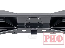 Бампер силовой задний Toyota Land Cruiser 76 2007+ с квадратом под фаркоп, калиткой и фонарями Риф RIF076-21125