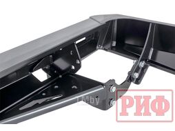 Бампер силовой задний Toyota Land Cruiser 76 2007+ с квадратом под фаркоп, калиткой и фонарями Риф RIF076-21125
