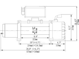 Лебёдка электрическая 12V 6000 lbs 2722 кг (синтетический трос) RUNVA EWX6000SR