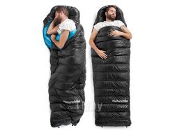 Мешок спальный Ultralight CW400 M, 210х75 см, (правый) (ТК: +5C), черный Naturehike NH18C400-D-BLM
