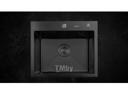 Мойка кухонная Astir Decor PVD Black 45x50B (с сифоном, дозатором и коландером)