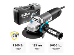 УШМ (болгарка) TESLA TAG1200CV 1200Вт 2000-9000об/мин 125мм кейс 623033