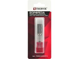 Борфреза твердосплавная цилиндрическая с торцевой заточкой, тип B, 6 мм, двойная насечка, в боксе Thorvik TRRBB06160661-2