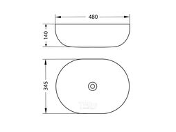 Умывальник со смесителем Lauter 21836A + Cascade 21СК0655BS + сифон 21635B + дон.клапан 21190B (черный матовый)