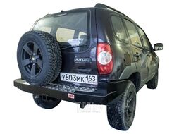Бампер силовой задний Chevrolet Niva с квадратом под фаркоп Риф RIFCHN-20100