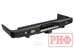 Бампер силовой задний Toyota Land Cruiser 76 2007+ с квадратом под фаркоп и фонарями Риф RIF076-21150