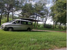 Маркиза автомобильная веерная, безопорная 2,3х2 м (левая), серая Риф RIFAV042023811