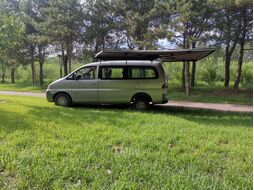 Маркиза автомобильная веерная, безопорная 2,3х2 м (левая), серая Риф RIFAV042023811