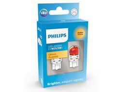 Комплект светодиодных ламп W21/5W LED amber 11066 AU60 12V X2 комплект 2шт PHILIPS 110660AU60X2