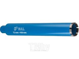 Коронка алмазная d 72мм железобетон, L450мм, 1 1/4", мокрое сверление BULL 2329243