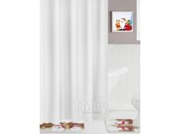 Шторка-занавеска для ванны Home One Waffle 200x200 / 417258 (белый)