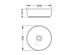 Умывальник со смесителем Lauter 21499-31 + Moon 21СК8691BS с донным клапаном 21190B (черный матовый)