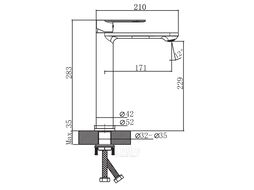 Умывальник со смесителем Lauter 21499-31 + Moon 21СК8691BS с донным клапаном 21190B (черный матовый)