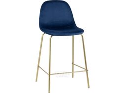 Стул барный Stool Group Валенсия SN полубарный / OS-001CB HLR-64 (велюр синий/ножки золото)
