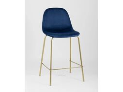 Стул барный Stool Group Валенсия SN полубарный / OS-001CB HLR-64 (велюр синий/ножки золото)