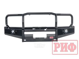 Бампер передний Toyota Land Cruiser 76/78 2007+ c доп. фарами и защит. дугой, под штат. лебедку Риф RIF076-12350