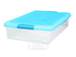 Короб для хранения IRIS THIN BOX 85л, прозрачный-голубой IRIS OHYAMA UG-850B