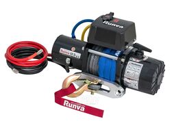 Лебёдка электрическая 12V 12500 lbs 5670 кг короткий барабан, синтетический трос RUNVA 12.5XSSR