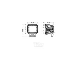 Фары рабочего света 76x76 мм 40W LED AURORA ALO-K-2-E4T
