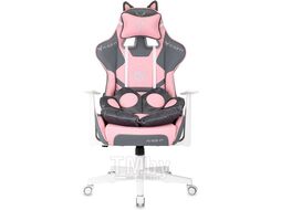 Кресло игровое Бюрократ Knight Catzy экокожа, серый/розовый