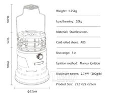 Обогреватель газовый многофункциональный, 2,7 кВт Naturehike NH20RJ008-BL